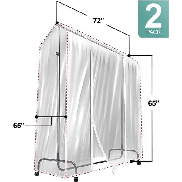 6 Ft Transparent Clothes Rail Cover Gament Coat Hanger Protector ...
