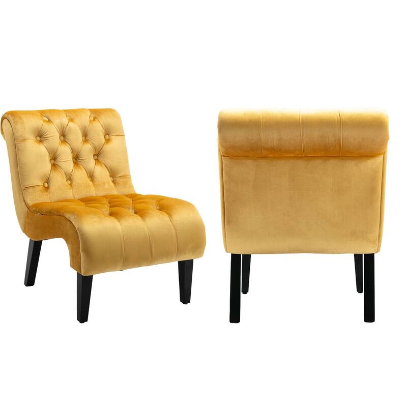 Modern Velvet Armless Living Room Chairs Set of 2