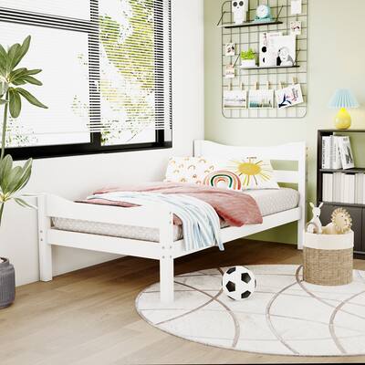 Twin Size Platform Bed with Headboard