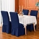 preview thumbnail 14 of 39, Subrtex Set-of-4 Stretch Dining Chair Cover Ruffle Skirt Slipcovers Navy