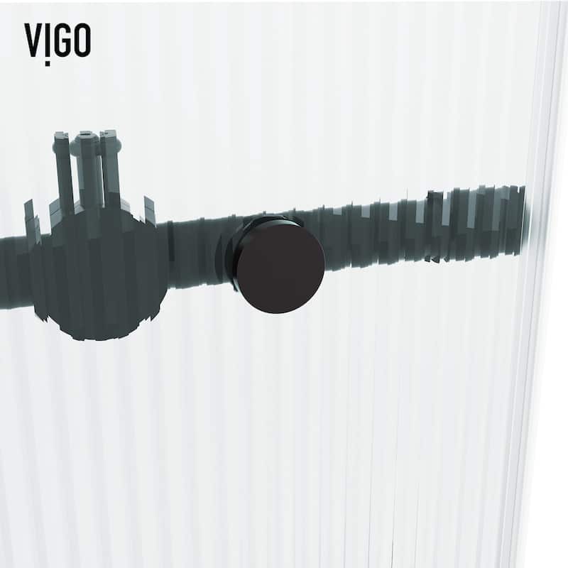 Vigo VG6041FL7274L Elan 74" High x 72" Wide Sliding Frameless Shower