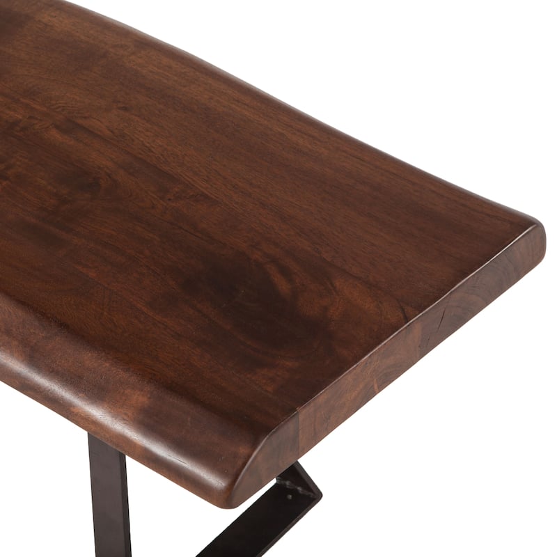 Nottingham 72-Inch Acacia Wood Dining Bench in Walnut Finish