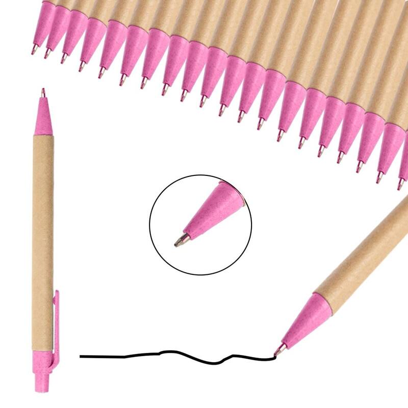 Paper Junkie 100 Pack Eco-Friendly Black Ink Retractable Pens, 1mm Medium Point, Great for Journaling