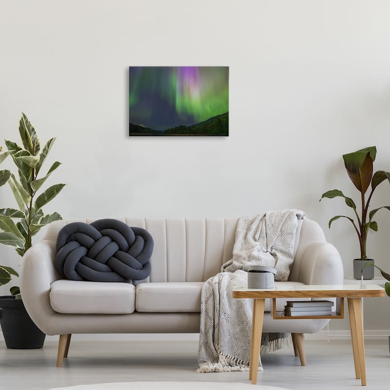 Stupell Green Glowing Northern Lights Canvas Wall Art Design By Nancy Crowell