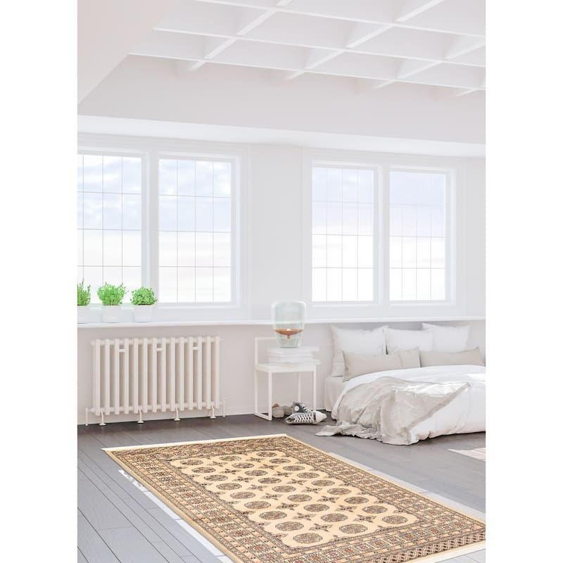 ECARPETGALLERY Hand-knotted Peshawar Bokhara Beige Wool Rug - 4'8 x 6'8