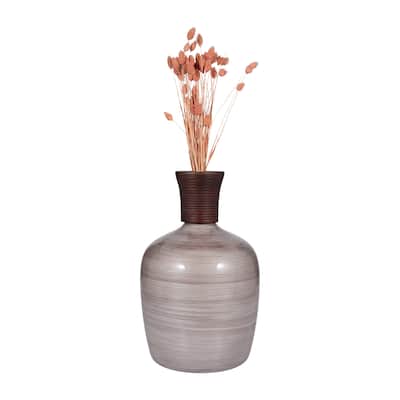 Sagebrook Home Blush Glass Swirled Round Vase