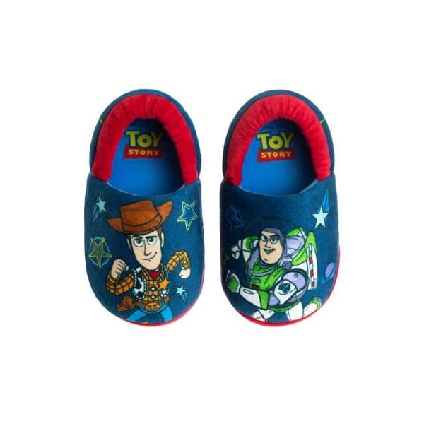 slide 2 of 4, Disney Cars Slippers for Kids Lightning Mcqueen Plush Warm Soft Aline Comfy Lightweight House Shoes 11-12 - Navy/Red