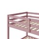preview thumbnail 5 of 8, Twin over Twin Low Height Bunk Bed with Ladder, Maximized Space, Pink