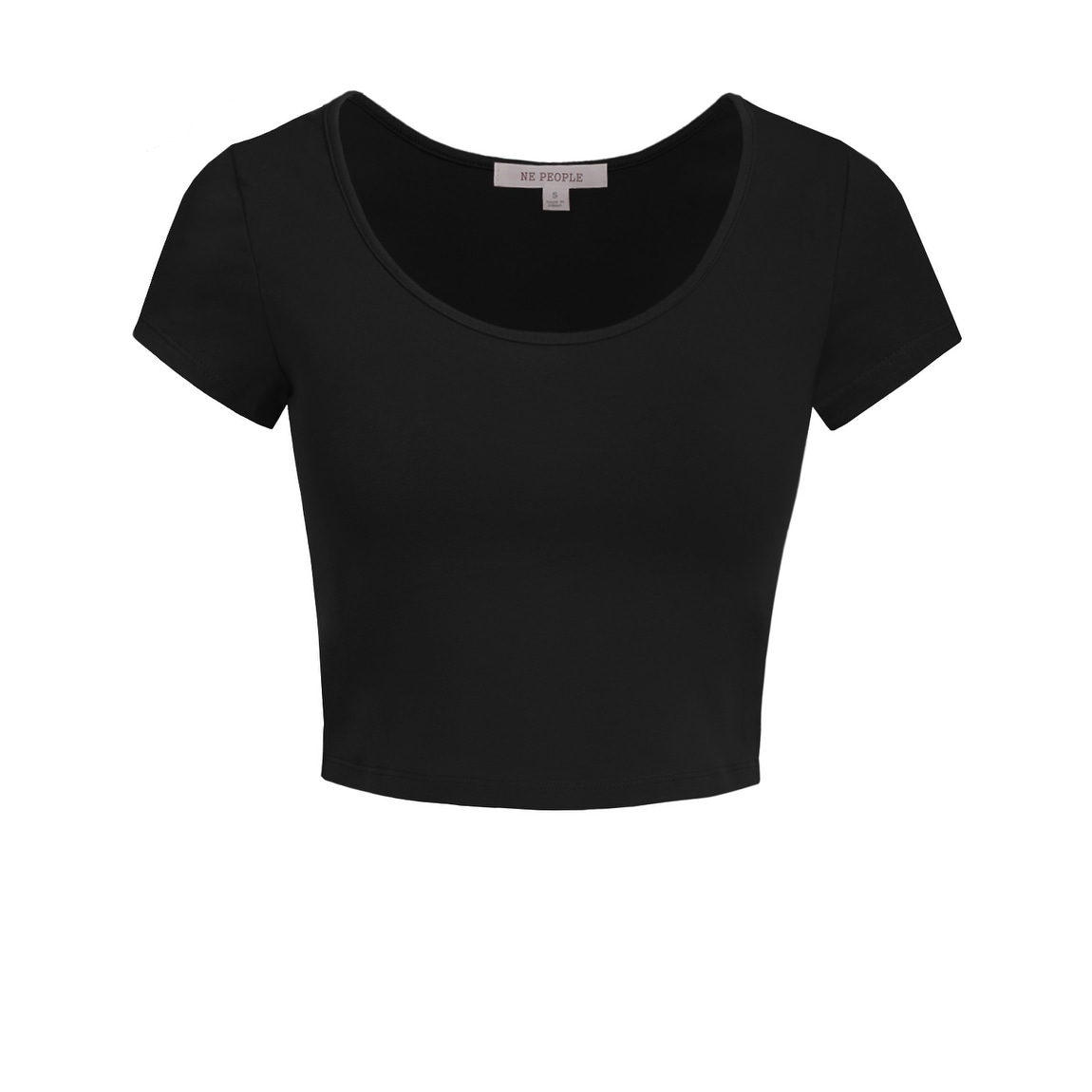 Black short sleeve crop top Clearance