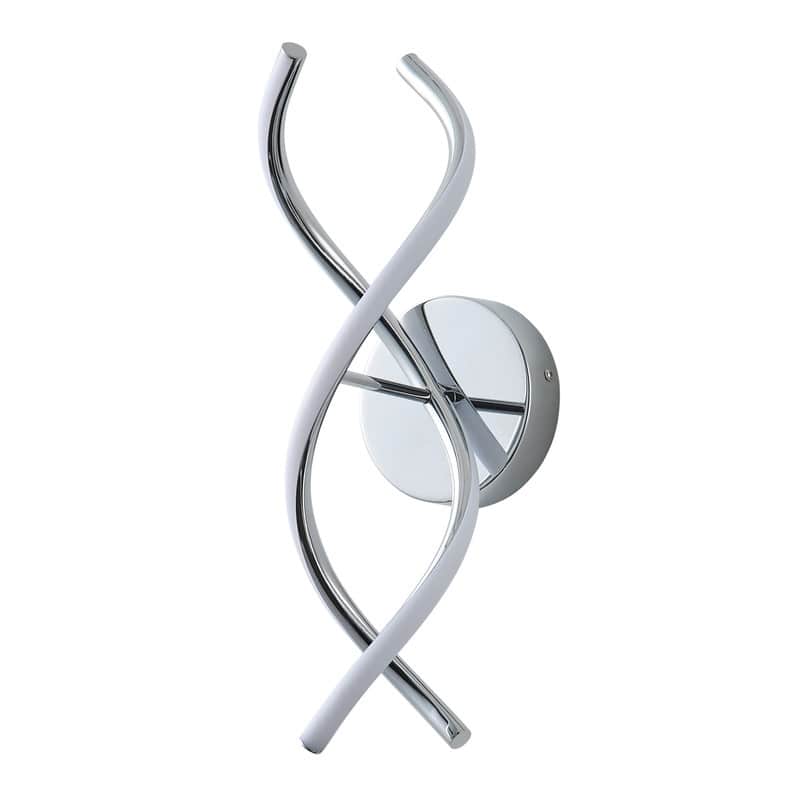 Modern Chrome-Plated Wall LED Light with White Silicone Shade
