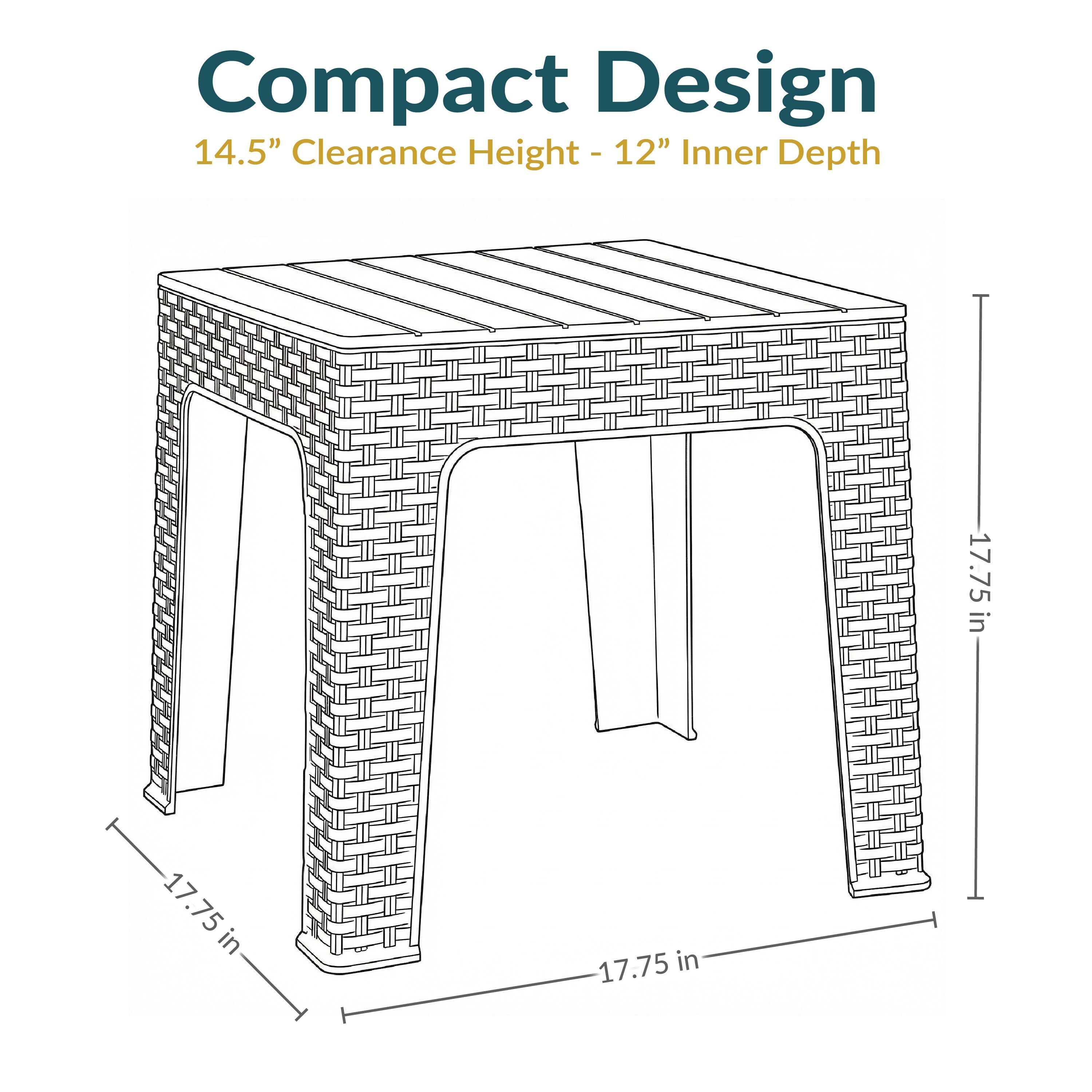 Sunnydaze Outdoor Square Plastic Adirondack Patio Side Table