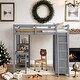 preview thumbnail 17 of 28, Eye-catching Design Full Size Loft Bed with Wardrobe and Desk and Shelves,Multi-Functional Children's Bed