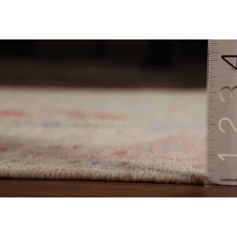 Vegetable Dye Oushak Turkish Area Rug Floral Handmade Wool Carpet - 6'1"x 8'10"