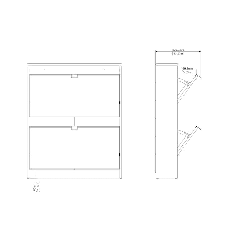Porch & Den Cambria 2-Drawer Shoe Cabinet