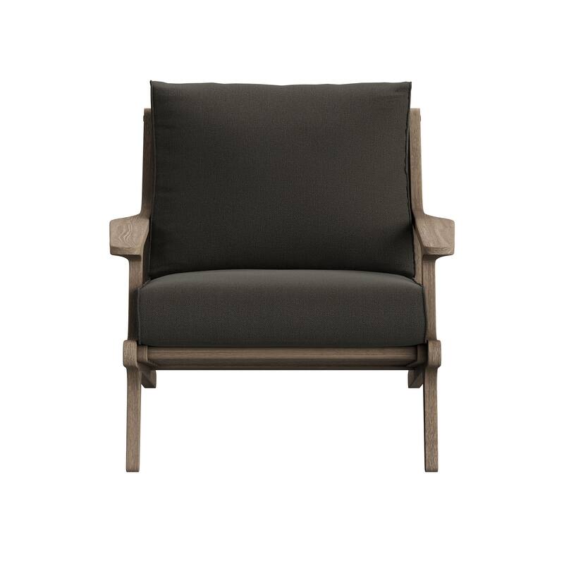 Saratoga Outdoor Patio Teak Wood Chair and Ottoman Set