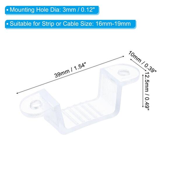 100pcs LED Strip Light Clip Mounting Bracket Fixing Clips Clamp Holder ...
