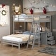 preview thumbnail 2 of 30, Twin over Full Bunk Bed with Built-in Desk and 3 Drawers