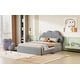 preview thumbnail 14 of 13, Grey Upholstered Queen Size Platform Bed with Cloud-shaped Headboard for Kids,Adults