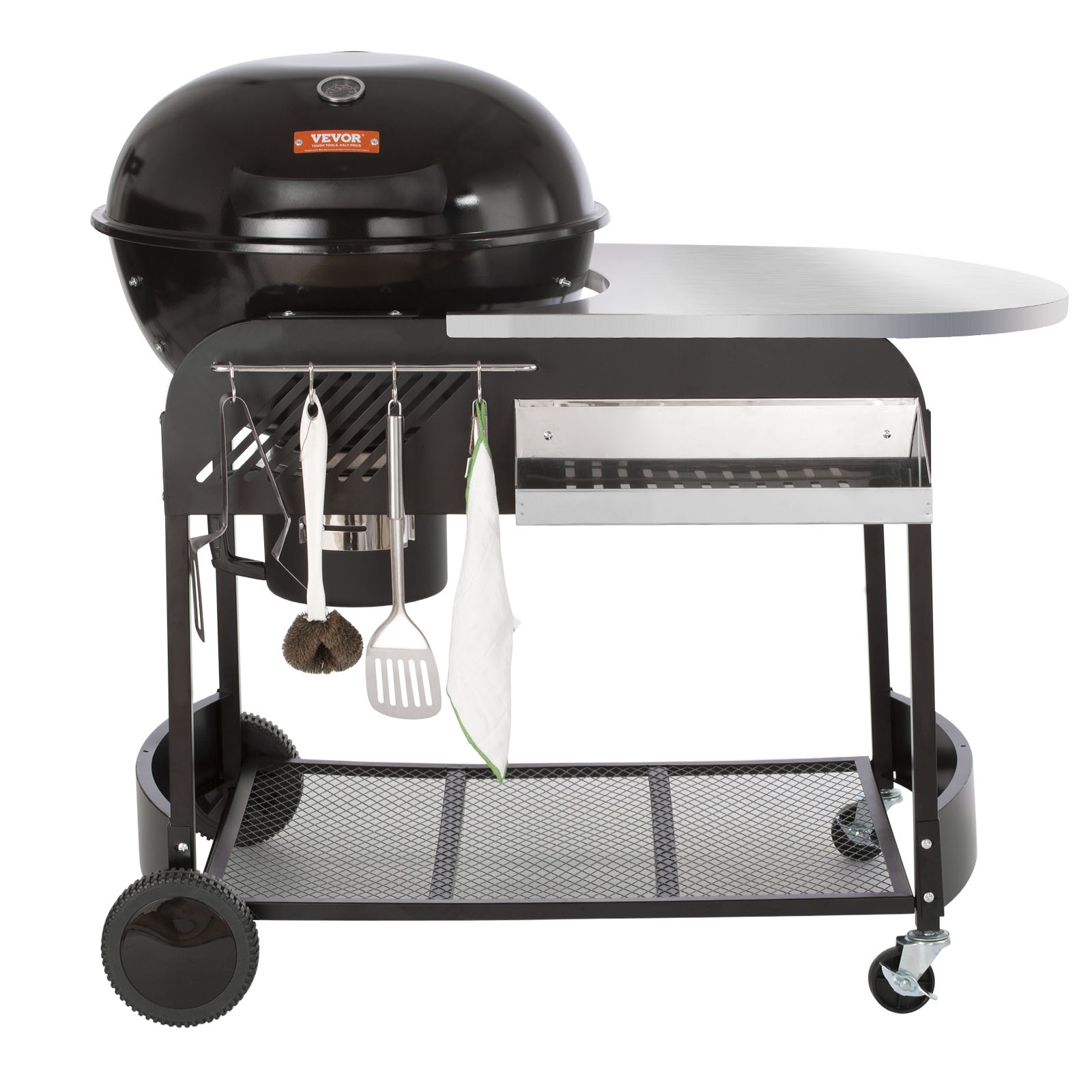 Half propane half charcoal grill top
