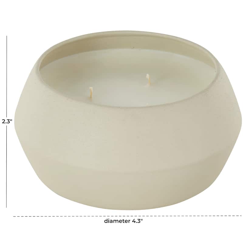 Metal Scented Textured 30oz 3 Wick Decorative Candle with White Wax - Cream, Black or Beige - Roche River Decor
