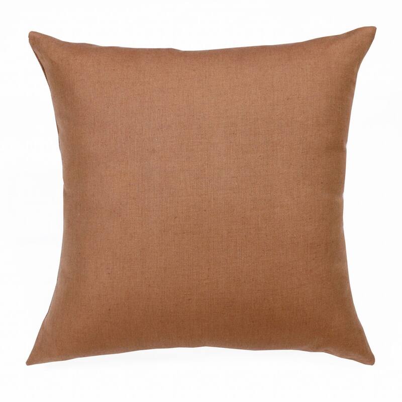 HomeRoots 20" X 20" Brown Linen Zippered Pillow