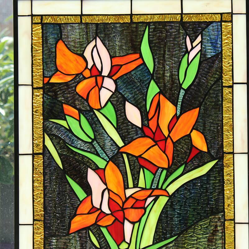 Floral Design Window Panel/ Suncatcher
