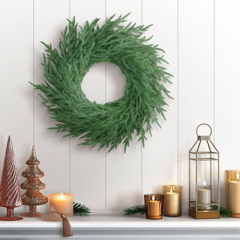 Norfolk Pine Artificial Christmas Wreath - 2' - Unlit