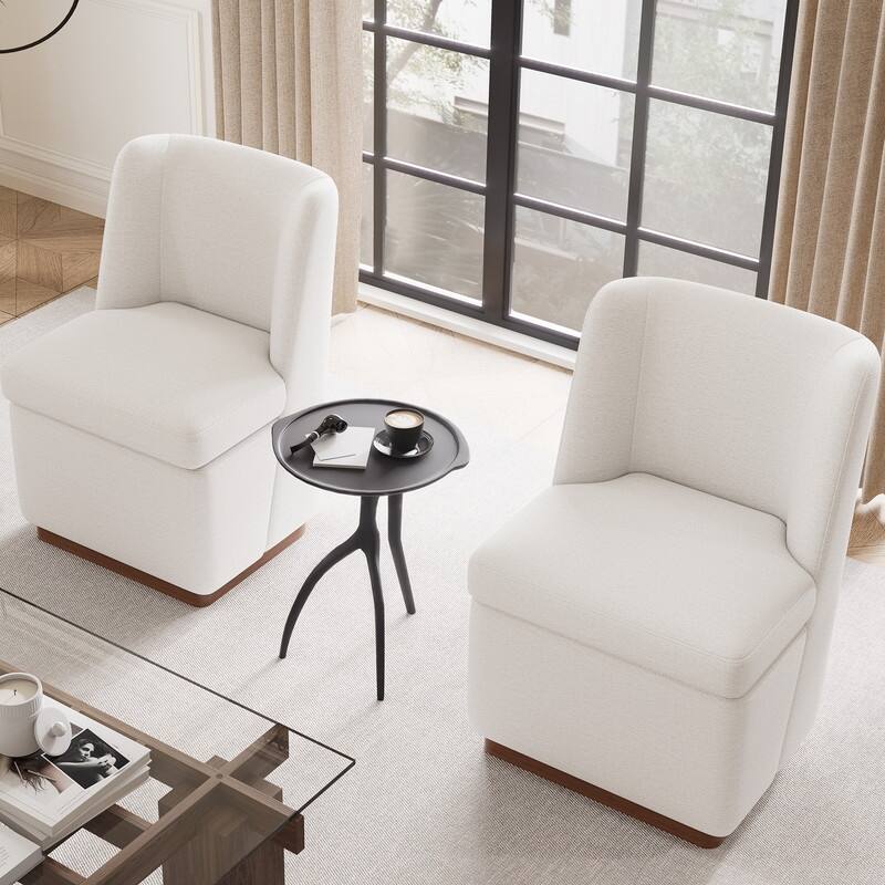 Modern Accent Chair Set of 4, Armless Chairs for Dining Room, Living Room, Bedroom