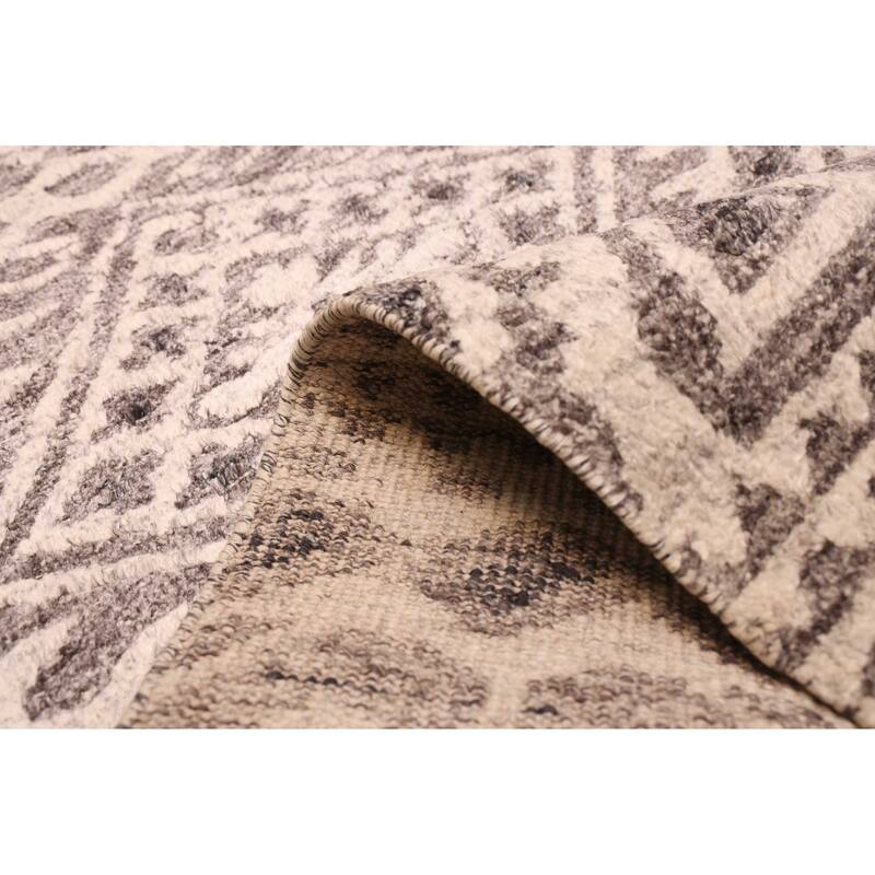 ECARPETGALLERY Hand-knotted Tangier Light Grey Wool Rug - 5'11 x 8'8