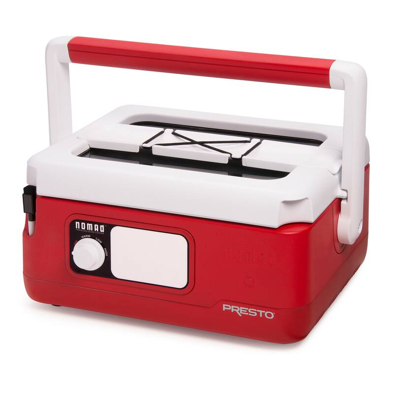 Presto 06019 8 Qt Nomad Portable Electric Slow Cooker, Locking Lid, Green/Gold - Red - 6 Quart