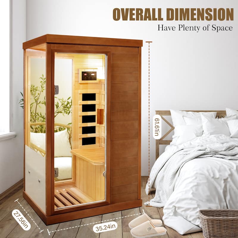 Solid Wood Sauna Room Single Indoor Home Sauna with Bluetooth Sound