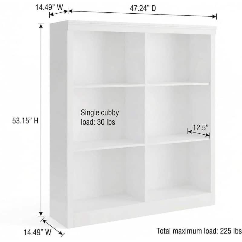 Farmhouse 6-Cube Storage Organizer Bookshelf, Standing Display Cabinet for Home Office
