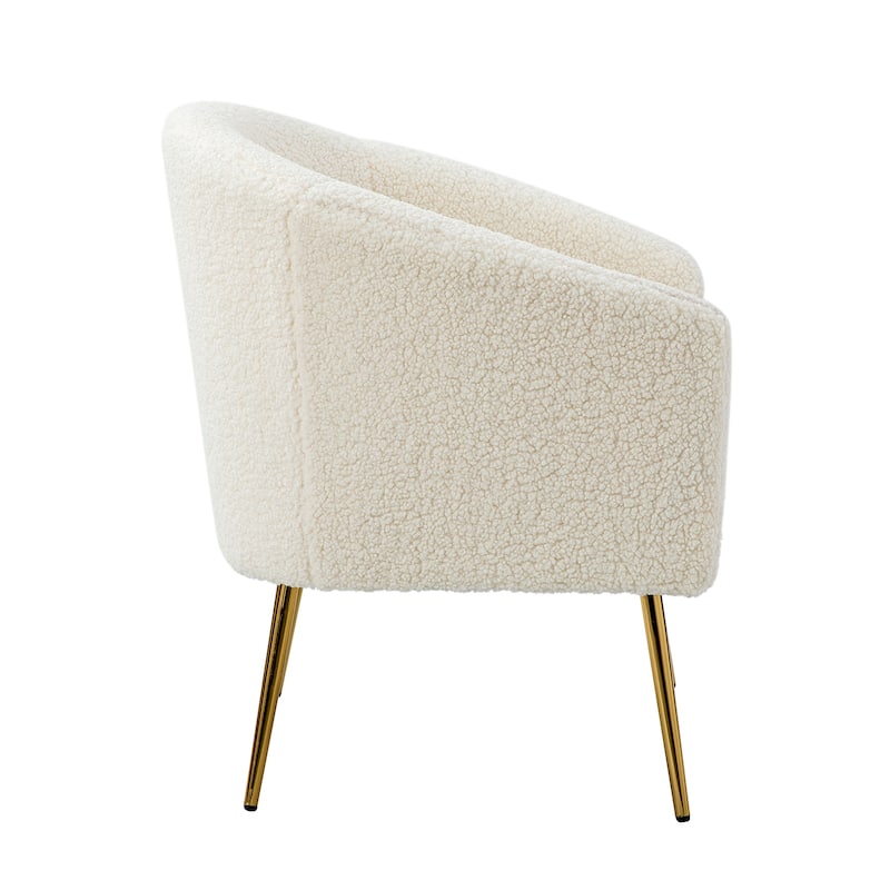 Rovigo Modern Upholstered Living Room Accent Barrel Chair with Metal Legs by HULALA HOME