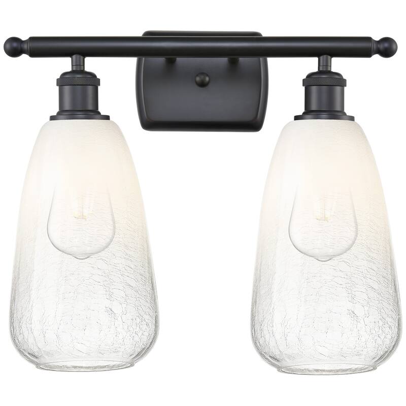 Innovations Lighting 516-2W-14-16 Brookhaven Almond Vanity Brookhaven - Matte Black / Opal