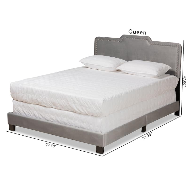 Benjen Modern Glam Velvet Fabric Upholstered Panel Bed