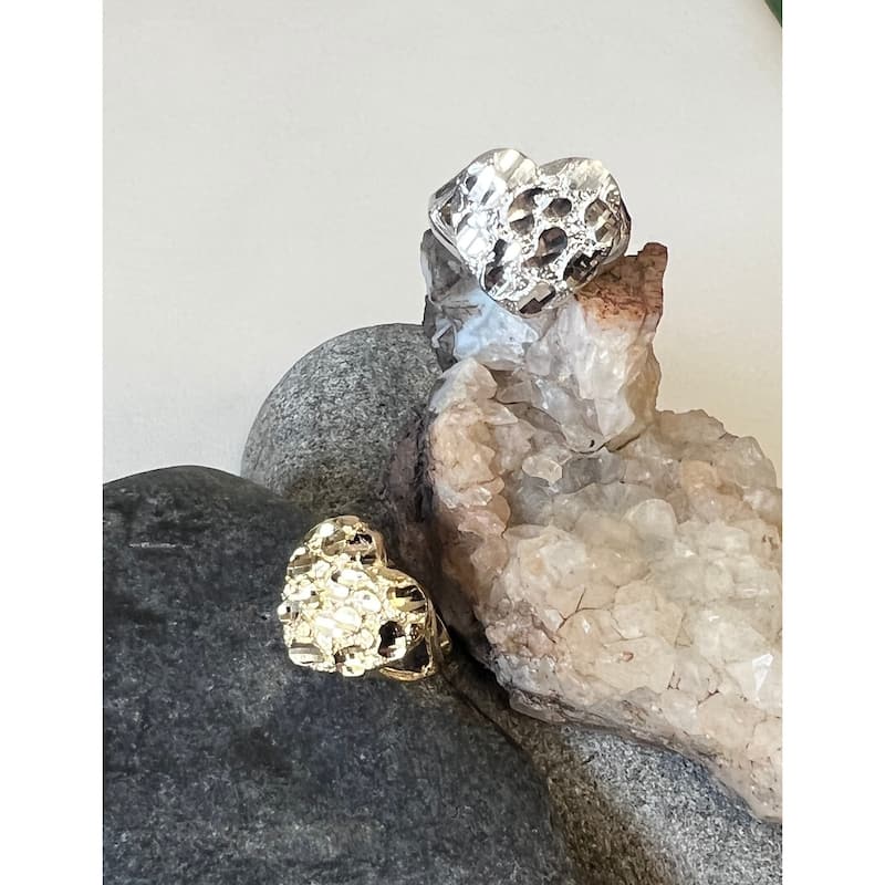 Sterling Silver and Gold Plated Silver Nugget Ring by Roberto Martinez