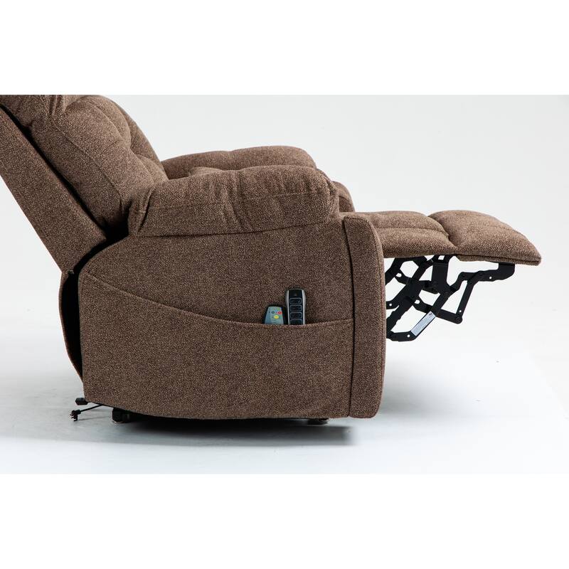 Power Lift Recliner Chair with Heat & Massage, Ergonomic Single Sofa Chair, Electric Recliner Chair with 2 Cup Holders