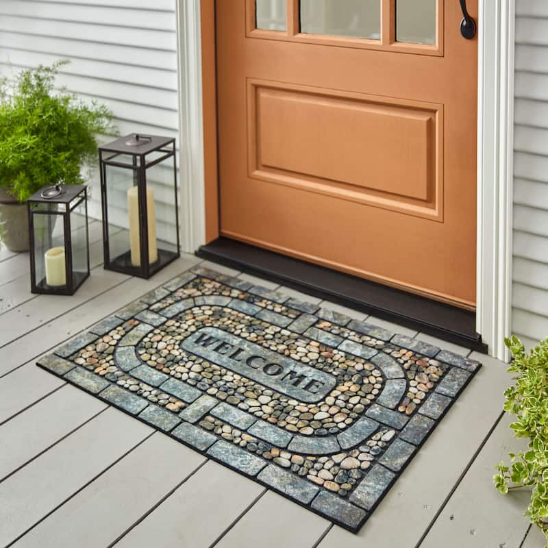 Mohawk Home Welcome Garden Pebbles All Weather Recycled Rubber Door Mat - 1'11" x 2'11"