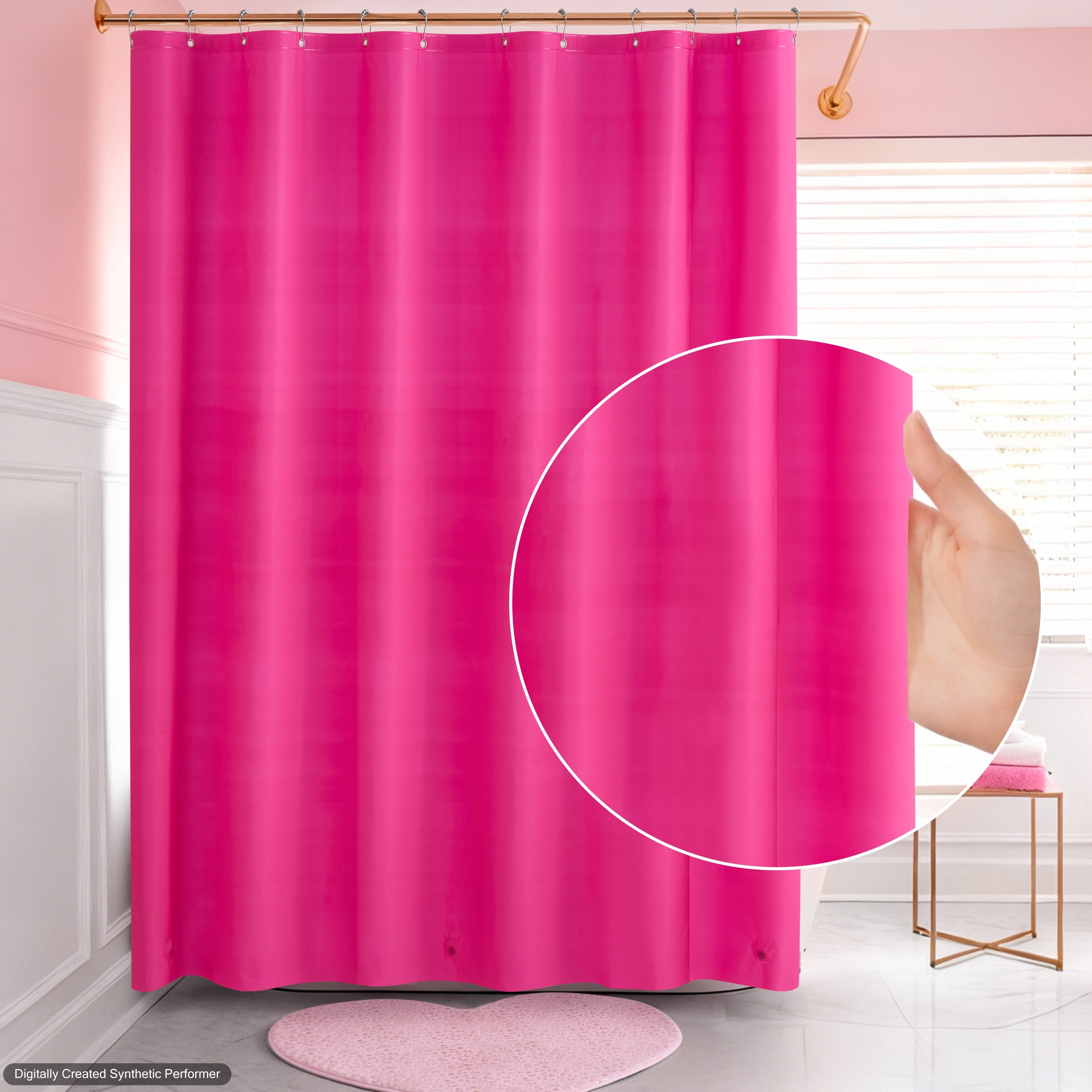 Juicy Couture 1-Piece PEVA Shower Curtain