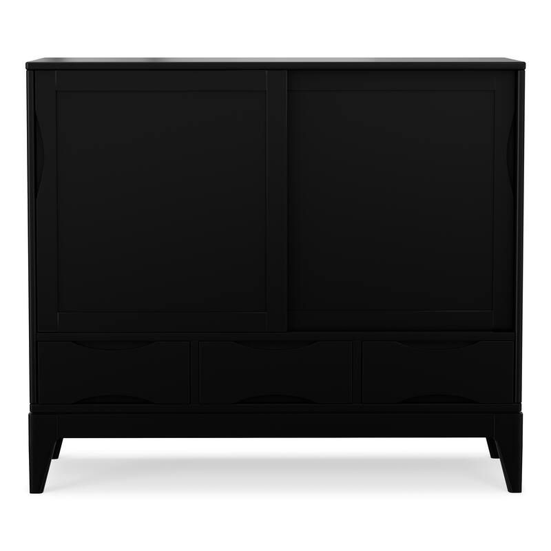WYNDENHALL Pearson SOLID HARDWOOD 48" Wide Modern Medium Storage Cabinet - 48"w x 17"d x 42" h