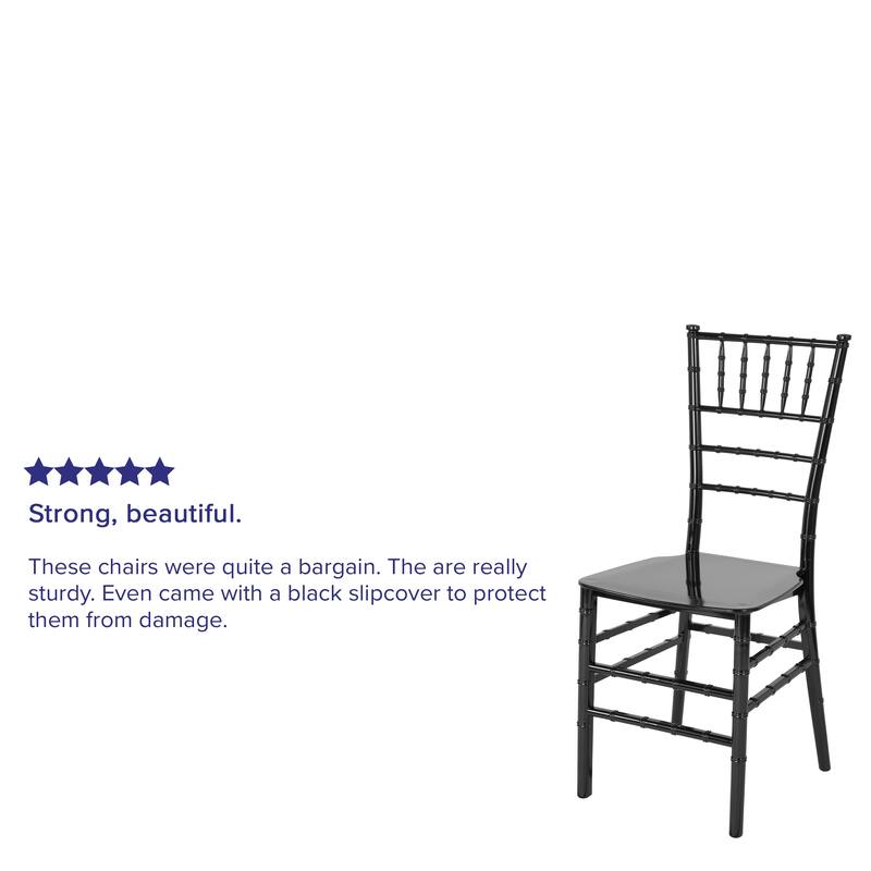Resin Stackable Chiavari Chair - 15"W x 18.75"D x 35"H - 15"W x 18.75"D x 35"H