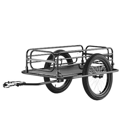 Bike Cargo Trailer, 275 lbs Load Capacity, Heavy-Duty Bicycle Wagon Cart, Foldable Compact Storage & Quick Release with Univers