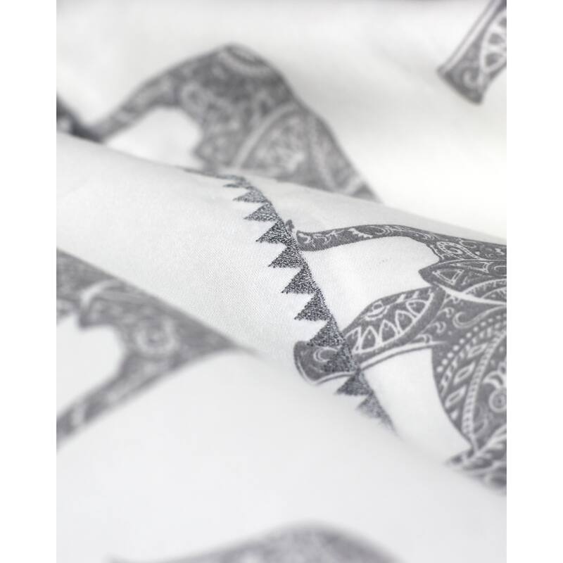 400 Thread Count Elephants Embroidered Sheet Set - 4 Color