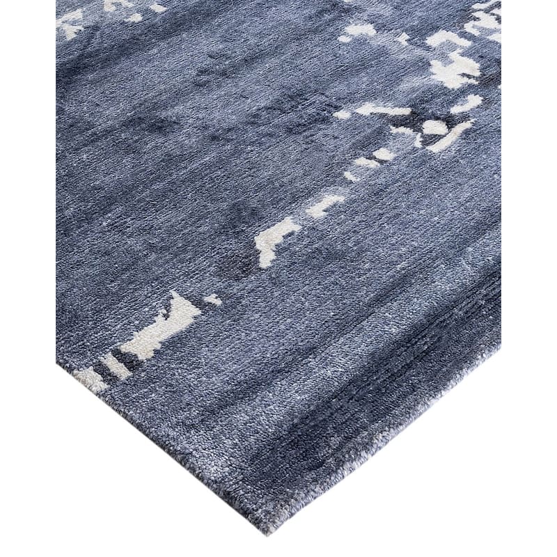 Modern One-of-a-Kind Hand-Knotted Area Rug - Ivory, 9' 3" x 12' 3" - 9' 3" x 12' 3"