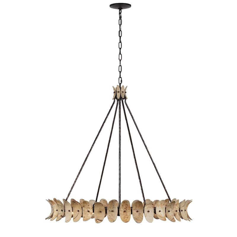 Monarch 8-Light Chandelier in Champagne Mist with Coconut Shell - Champagne Mist with Coconut Shell