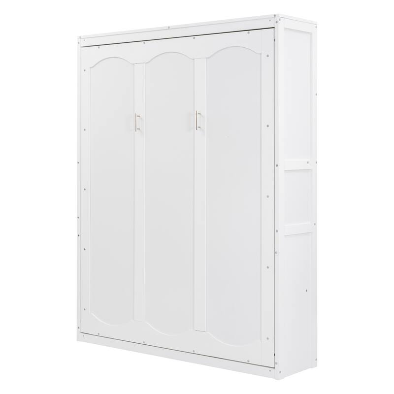 Queen Smart Murphy Bed with 2-Tier Storage Cabinet