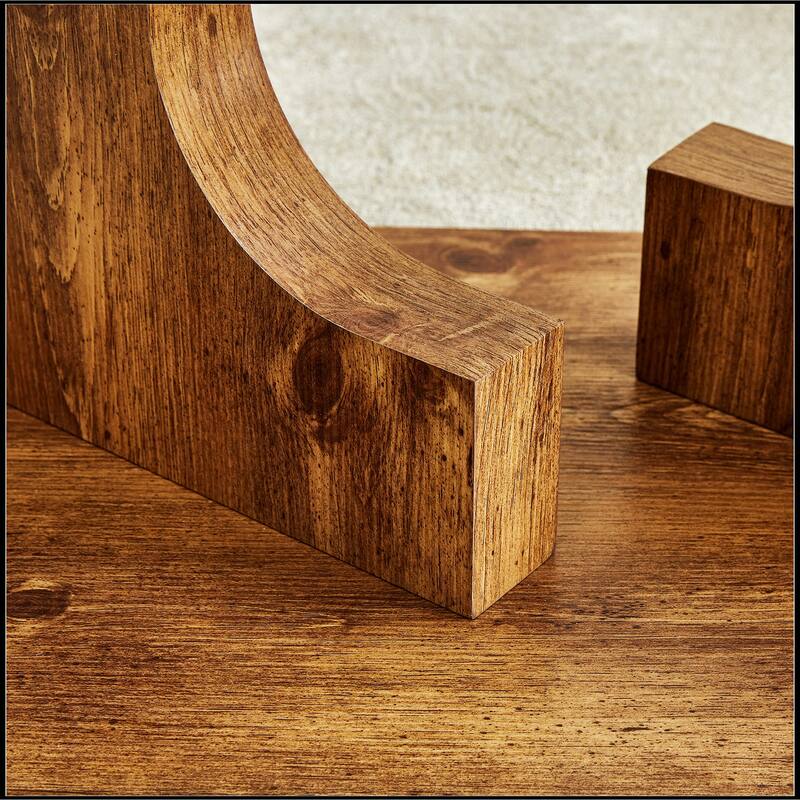 Rectangular Coffee Table with Tempered Glass Tabletop and White MDF Legs