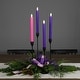 preview thumbnail 2 of 4, 4 Purple Pink Flickering LED Christmas Advent Wax Taper Candles 9.5"