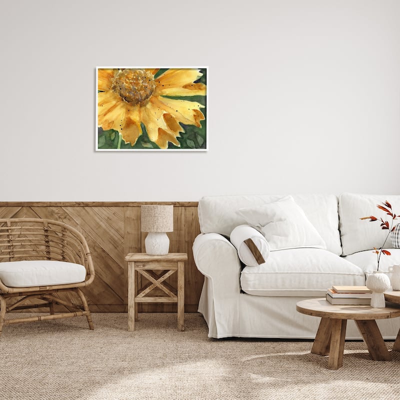 Stupell Modern Sunflower Watercolor Framed Giclee Art Design by Gloria ...