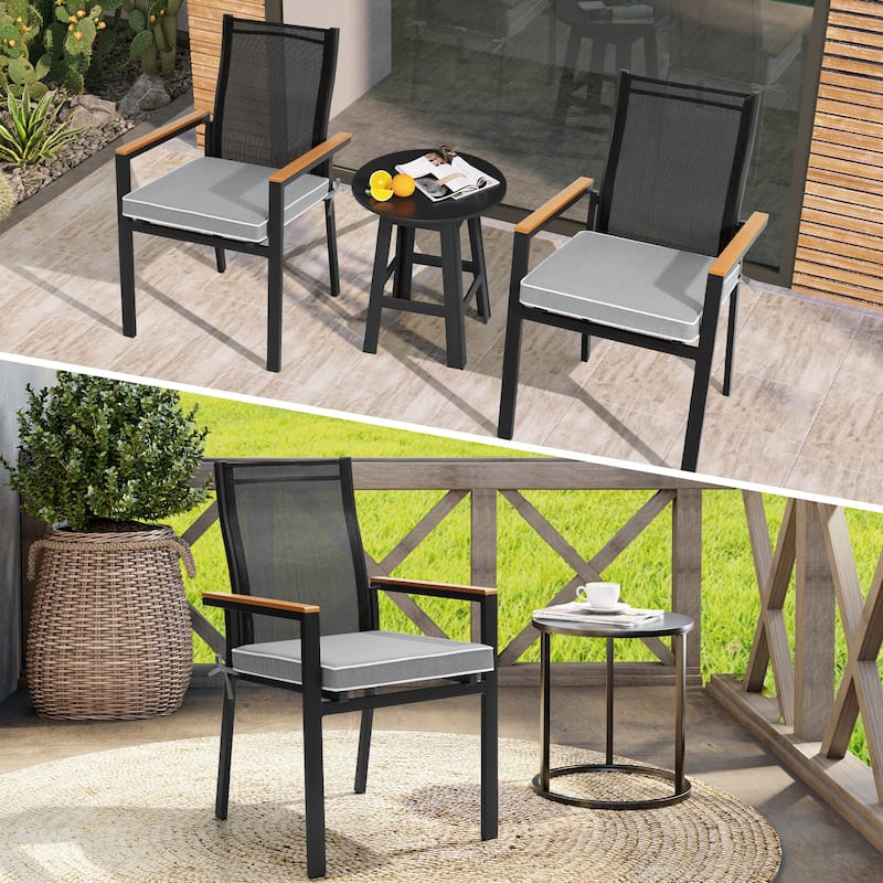 Indoor Outdoor Dining Chair Cushion Set of 2/4 Patio Chair Seat Pad